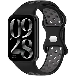 Ремінець DK CDK для Xiaomi Mi Smart Band 9 Pro Silicone Sport Band Nike (017600) (black / grey) - мініатюра 3