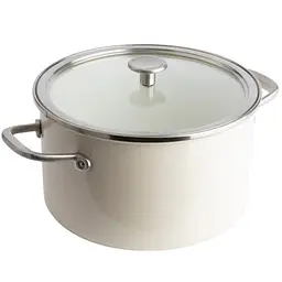 Каструля з кришкою KitchenAid Steel Core, 24 см, 6 л, мигдальний крем