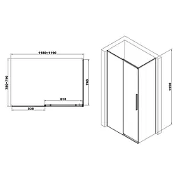 Душова кабіна Eger A Lany 120x80 з піддоном 599-550 Black - мініатюра 8