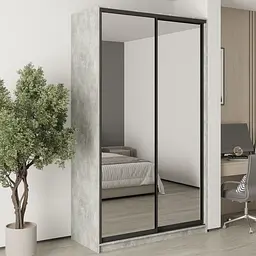 Шафа-купе дводверна MebelStar Стандарт BG 2 Дзеркала 140x45x240 см Бетон (MBS-10295)