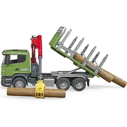Трактор Bruder лісовоз Scania з краном та колодами, 1:16 (03524) - мініатюра 5