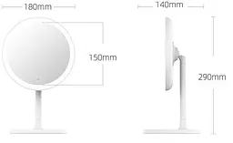Дзеркало для макіяжу з LED-підсвіткою Doco Daylight Mirror біле (HZJ001) - мініатюра 3
