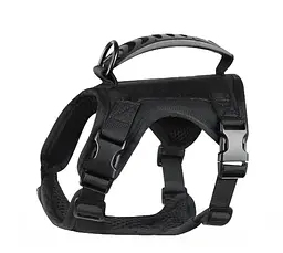 Шлейка для котів Harness, тактичний жилет з ручкою (35-48 см), Чорний