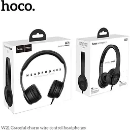 Навушники Hoco with mic Graceful Charm W21 накладні чорні - мініатюра 4
