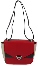 Невелика жіноча шкіряна сумка Giorgio Ferretti 35553SD04 Червона з бежевим - мініатюра 2