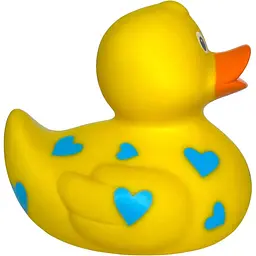 Качка FunnyDucks Жовта у блакитних сердечках (0905) - мініатюра 5