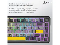 Клавіатура Ajazz AK820 MAX Magnetic Switch Black/Gray/Yellow RGB (AK820MAX-WM-BGY) - мініатюра 5