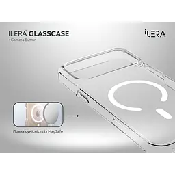 Чохол iLera GlassCase + Camera Button with MagSafe для Apple iPhone 17 Pro Max Transparent (ILGCLCa17PrMx) [150420] - мініатюра 5