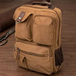 Рюкзак текстильний дорожній унісекс 20619 Vintage коричневий