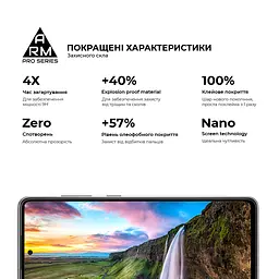 Захисне скло на Samsung Galaxy A72 (A725) з олеофобним покриттям, Pro, повне проклеювання, антистатичний і пиловідштовхуючий шар, 9H, самоклеючеся, 2.5D, на весь екран, антистатичний клей, ArmorStandart (ARM58087) - мініатюра 4