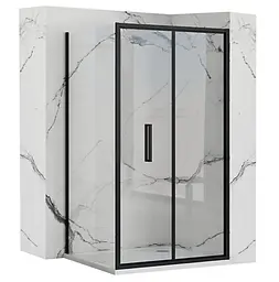 Душова кабіна Rea Rapid Fold 100x80 black REA-K6423 + REA-K6418, Чорний матовий, Універсальна, прозрачний, Чорний матовий