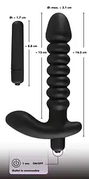 Анальний вібратор - Black Velvets Vibrating Plug Medium - мініатюра 7