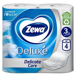 Туалетний папір Zewa Deluxe білий тришаровий 4 рулони 