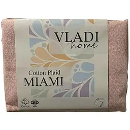 Плед VLADI 140*200 "MIAMI" 02S/GLENN білий-яскр-рож