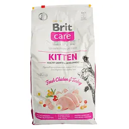 Сухий корм для кошенят, вагітних або годуючих кішок Brit Care Cat GF Kitten Growth&Development зі свіжою куркою та індичкою 7 кг - мініатюра 2
