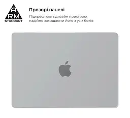 Чохол-накладка для MacBook Air 13,6 дюймів M5/M4/M3/M2, білий, Matte Shell, матовий, пластиковий, захисний аксесуар для ноутбука, протиударний, з вентиляцією та доступом до портів, для макбука, ArmorStandart (ARM76106) - мініатюра 3