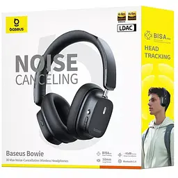 Бездротові навушники Baseus Bowie 30 Max Noise-Cancellation чорні (A00075500113-00) - мініатюра 3