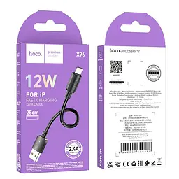 Кабель Hoco Lightning Hyper charging data cable X96 0.25 м 2.4A/12W - мініатюра 3