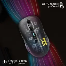 Мишка Promate Samo Wireless/Bluetooth Black (samo.black) - мініатюра 7