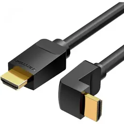 Кабель мультимедійний HDMI M to HDMI M 1.0m V2.0 4K60Hz 90° corner PVC black Vention (AARBF)