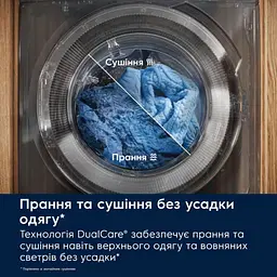 Прально-сушильна машина Electrolux фронтальна, 11(7)кг, 1600, D, 64см, дисплей, пара, інвертор, universaldose, білий - мініатюра 9
