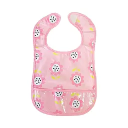 Дитячий слинявчик клейончатий Mega Zayka MGZ-0601(Pink) на липучці