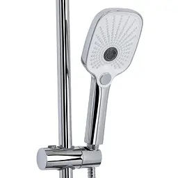 Душова система універсальна Qtap Gemini на три споживача (з виливом) QTGEM111CRW45687 Chrome/White, Білий - мініатюра 3