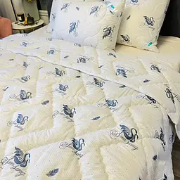 Ковдра євро стьобана зимова зі штучного лебединого пуху Leri Max 21468 200х215 см біла - мініатюра 5