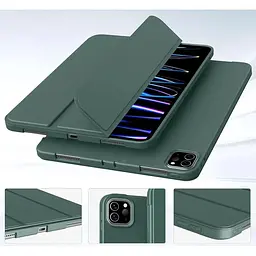 Чохол-книжка BeCover Tri Fold Soft TPU Silicone для Apple iPad Pro 11" M4 2024 Dark Green (711746) - мініатюра 2
