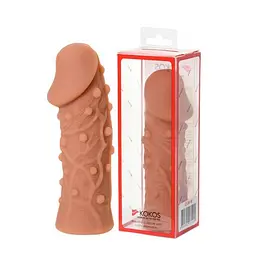 Насадка на пеніс Kokos Extreme Sleeve ES.06-S, 12,5 см (тілесний) - мініатюра 2