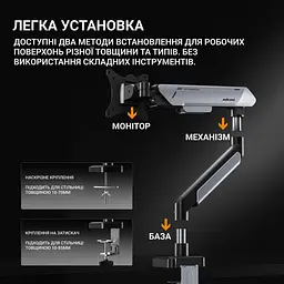 Кронштейн Anda Seat Stealth PRO II 17''-42'' WhiteGray AD-W-A9-1S-FW - мініатюра 15