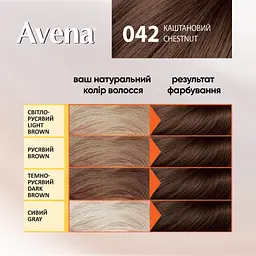 Cтійка крем-фарба для волосся Avena Shine Color Каштановий  042  - мініатюра 4