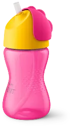 Чашка з трубочкою Philips Avent 12+ міс. 300 мл рожева з жовтим (SCF798/02) - мініатюра 2