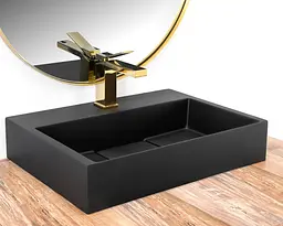 Умивальник Rea Goya 37x50 black mat (REA-U8778), Матова - мініатюра 2