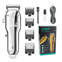 Триммер VGR V-678, 4 насадки, аккумулятор 1500 mAh, Silver
