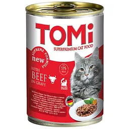 Вологий корм TOMi Beef яловичина консерви для котів, банку 400г