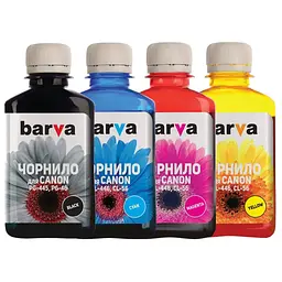 Комплект чорнил Barva Canon PG-445 / PG-46 + CL-446 / CL-56, C/M/Y/K, 4 x 180 г чорнил (CPG445-180-MP)