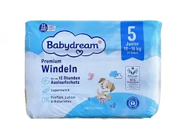 Дитячі одноразові підгузники Babydream Premium 5 Junior (10-16) кг 34 шт