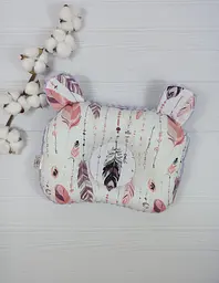 Дитяча ортопедична подушка 24×32 для новонароджених a.l.babybox Пір'я рожеве Бузковий