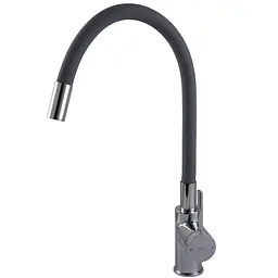 Змішувач кухонний TOPAZ MODERNO TMD-8853-H78A-GR поворотний латунний для миття посуду з гофрогусаком - мініатюра 2