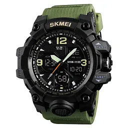Наручний годинник чоловічий Skmei 1155 Army Green, 1155BAG (12279)