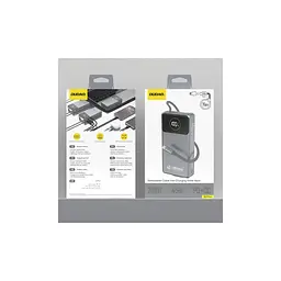 Батарея універсальна Dudao K31Pro 20000mAh 45W PD, QC, with built-in USB-C/Lightning cables (6977196682010) - мініатюра 2