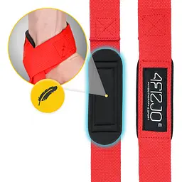 Лямки для станової тяги 4FIZJO Deadlift Straps Red (P-5905973402286) - мініатюра 5