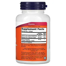 Амінокислота Now Vitamin E-400 Plus Selenium, 100 капсул vit0004030 - мініатюра 2