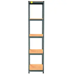 Металевий стелаж Emby Light Series (розмір 2400х450x300мм) 5 полиць ДСП до 100кг Чорний - мініатюра 3