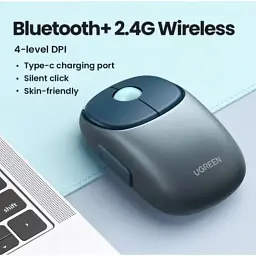 Мишка Ugreen MU102 Wireless/Bluetooth Black (90538) - мініатюра 2