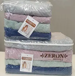 Набір турецьких махрових рушників Zeron 4 штуки 50х90 + 70х140 4 штуки Vip жакард Berfin - мініатюра 3