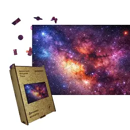 Дерев'яний фігурний пазл puzzlean Дихання всесвіту, А3, Картонна коробка 200 елементів