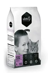 Корм для котів AMITY Sterilized 3 кг для стерилізованих, з м'ясом птиці