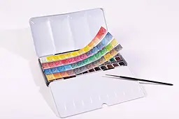 Набір акварельних фарб Sennelier L'Aquarelle, 48 кольорів, метал + 1 пензлик - мініатюра 2